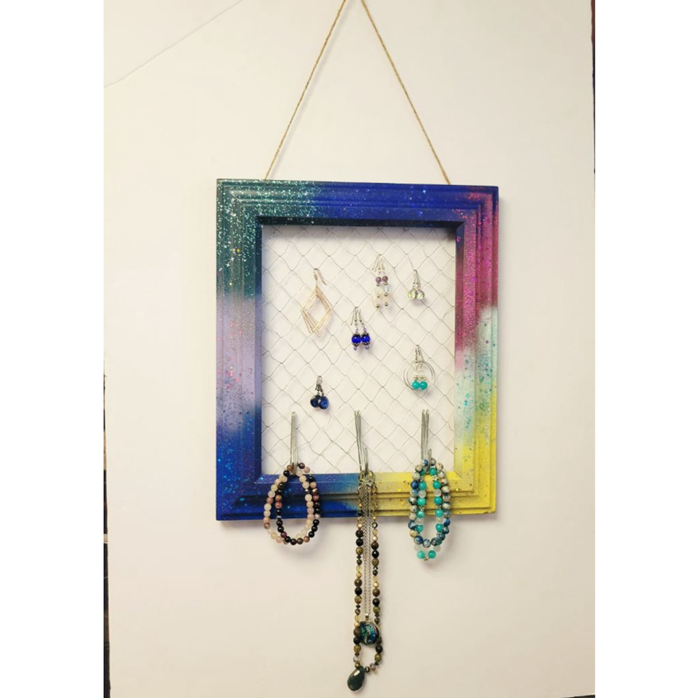 Upcycled Photo Frame Jewelry Organizer 8x10"